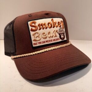 Smokey Bear NEW Trucker Hat Mesh Rope Snapback "Only You Can Prevent‎ Wildfires"